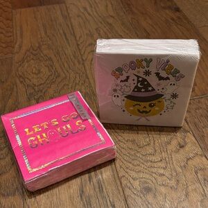 Graphique De France Halloween Party Napkins - Pink and White